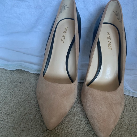 Nine West Black and Beige Colour Block Stilettos - Picture 2 of 4